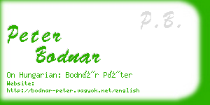 peter bodnar business card